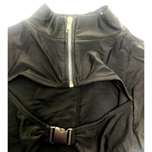 Black Cut-Out Long Sleeve Sexy Romper Cut Out Bodysuit Sexy Shorts Size Small - Picture 6 of 11